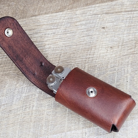 Leather Sheath Case Holster For Leatherman Free P2 P4 ARC Multitool BROWN - Picture 5 of 13